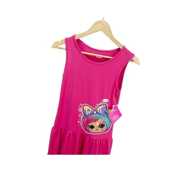 LOL SURPRISE SLEEVELESS ART IS LIFE PINK DRESS SIZE XL 10-12 GIRLS NEW - Picture 2 of 6